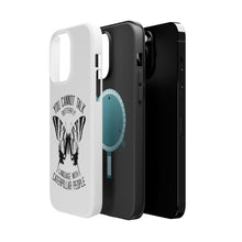 DistinctInk ToughCase for Apple iPhone, Compatible with MagSafe Charging - Can't Talk Butterfly with Caterpillar People