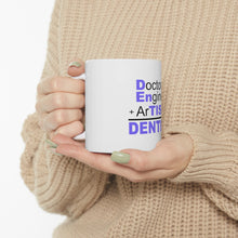 DistinctInk Glossy White Coffee / Tea Mug - Doctor Engineer + Artist = Dentist