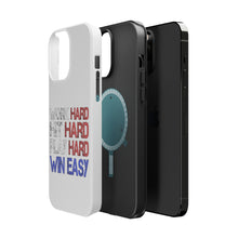 DistinctInk ToughCase for Apple iPhone, Compatible with MagSafe Charging - Work Hard Hit Hard Play Hard Win Easy