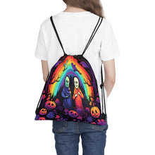 DistinctInk Drawstring Bag Backpack with Living Life to the Fullest Design for Halloween  LGBTQ+ Pride