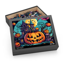 DistinctInk Jigsaw Puzzle with Trick or Treat Parade Design for Halloween