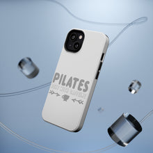 DistinctInk ToughCase for Apple iPhone, Compatible with MagSafe Charging - Pilates Best With Caffeine