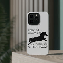 DistinctInk ToughCase for Apple iPhone, Compatible with MagSafe Charging - Horses Fly Without Wings
