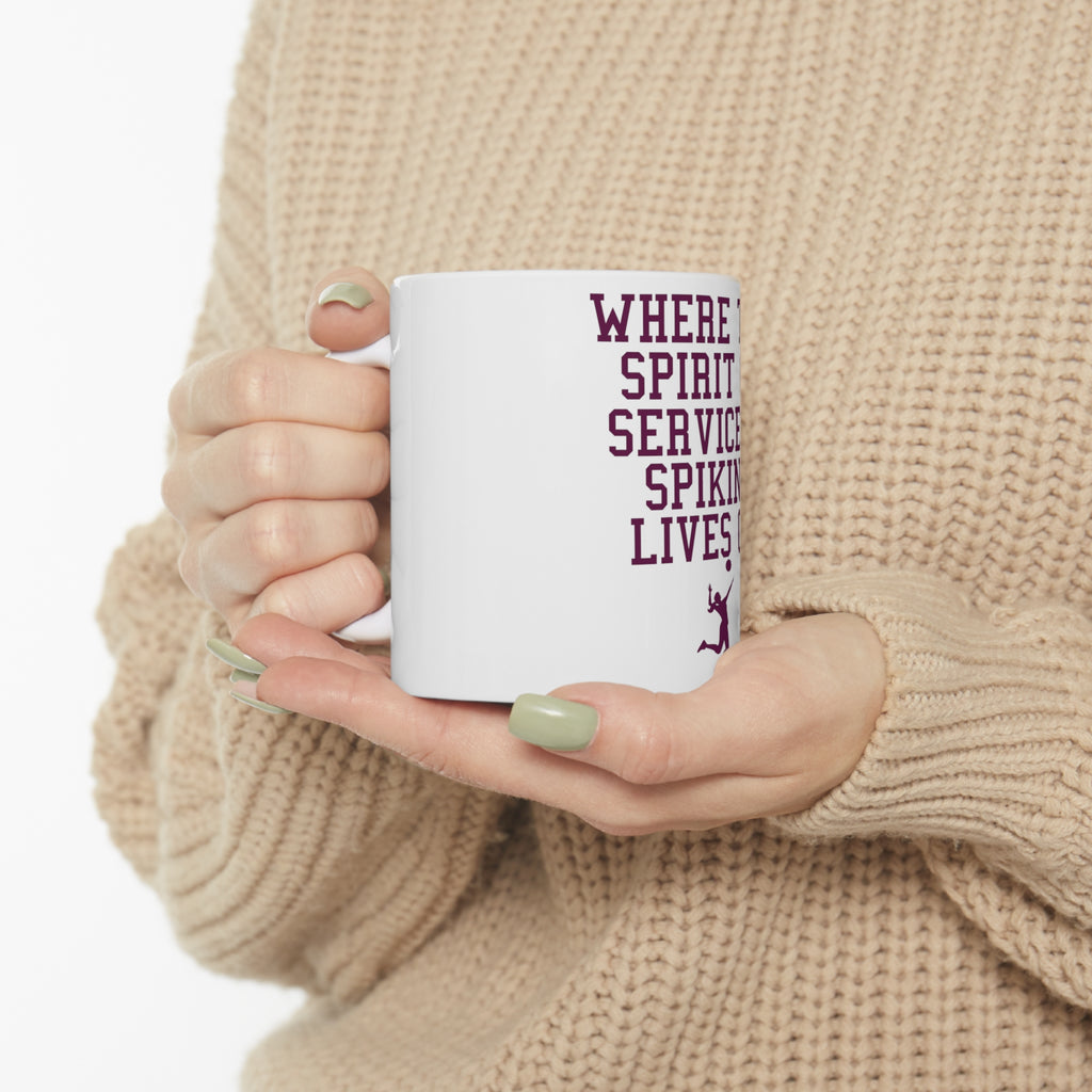 Glossy White Coffee / Tea Mug - Spirit of Service & Spiking Lives On Tennis, view 10