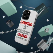 DistinctInk ToughCase for Apple iPhone, Compatible with MagSafe Charging - Camping - Friends & Marshmallows Get Toasted
