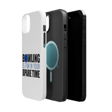 DistinctInk ToughCase for Apple iPhone, Compatible with MagSafe Charging - Bowling is Fun In Your SPARE Time