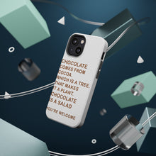 DistinctInk ToughCase for Apple iPhone, Compatible with MagSafe Charging - Chocolate Comes From Cocoa Is A Salad