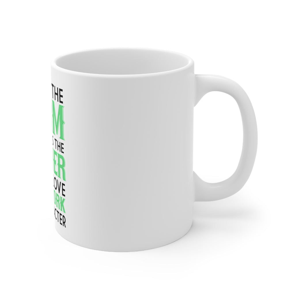 Glossy White Coffee / Tea Mug - Hard Work & Character Make the Farmer, view 3