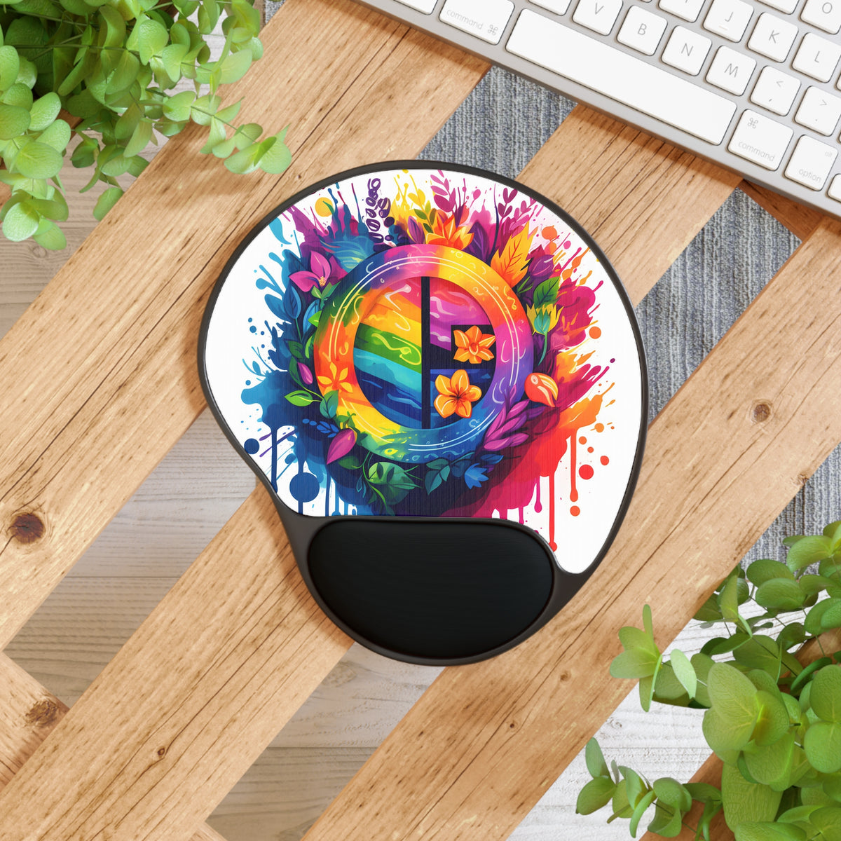 Mouse Pad with Wrist Rest with The Road to Fulfillment Design for LGBTQ+ Pride, view 4