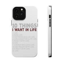 DistinctInk ToughCase for Apple iPhone, Compatible with MagSafe Charging - Things I Want In Life - Cars, Money, Woman