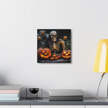 DistinctInk Canvas Wall Art with Skellington's Spooky Soiree for Halloween