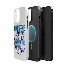 DistinctInk ToughCase for Apple iPhone, Compatible with MagSafe Charging - Once The Horse Girl Always The Horse Girl