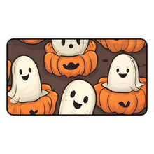 DistinctInk Desk Mat with Haunted Skeleton Pumpkin Patch Design for Halloween
