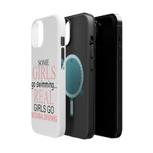 DistinctInk ToughCase for Apple iPhone, Compatible with MagSafe Charging - Real Girls Go Scuba Diving