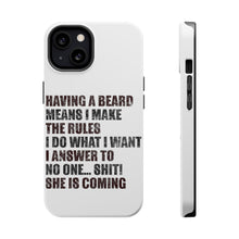 DistinctInk ToughCase for Apple iPhone, Compatible with MagSafe Charging - Beard - I Make the Rules, Do What I Want