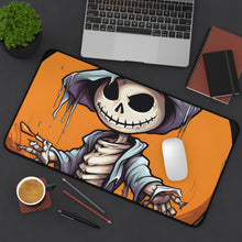 DistinctInk Desk Mat with Haunted Jack-O'-Skeleton Design for Halloween