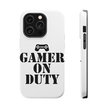 DistinctInk ToughCase for Apple iPhone, Compatible with MagSafe Charging - Gamer on Duty Video Games