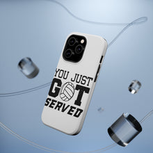 DistinctInk ToughCase for Apple iPhone, Compatible with MagSafe Charging - You Just Got Served Volleyball