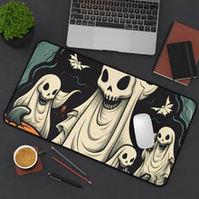DistinctInk Desk Mat with Spooky Skeleton Pumpkins Design for Halloween