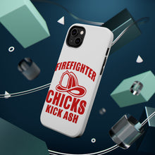 DistinctInk ToughCase for Apple iPhone, Compatible with MagSafe Charging - Firefighter Chicks Kick ASH