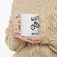 DistinctInk Glossy White Coffee / Tea Mug - Spontaneously Talking About Motorcycles