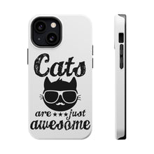 DistinctInk ToughCase for Apple iPhone, Compatible with MagSafe Charging - Cats Are Just Awesome