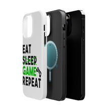 DistinctInk ToughCase for Apple iPhone, Compatible with MagSafe Charging - Eat Game Repeat - Video Games Gamer