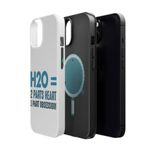 DistinctInk ToughCase for Apple iPhone, Compatible with MagSafe Charging - H20 = 2 Parts Heart 1 Part Obsession