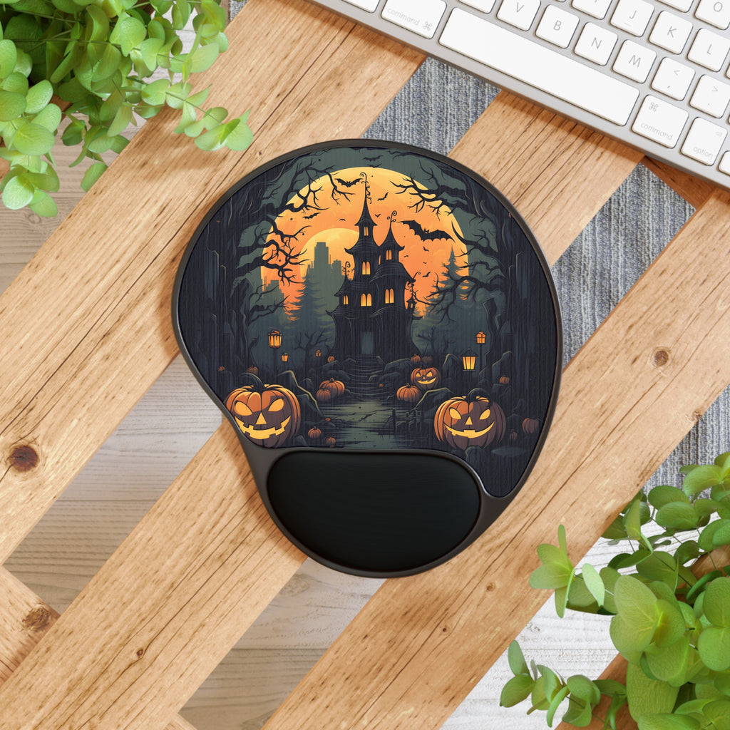 Mouse Pad with Wrist Rest with Spooky Trick or Treating Design for Halloween, view 4