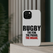 DistinctInk ToughCase for Apple iPhone, Compatible with MagSafe Charging - Rugby The Few The Proud the Insane