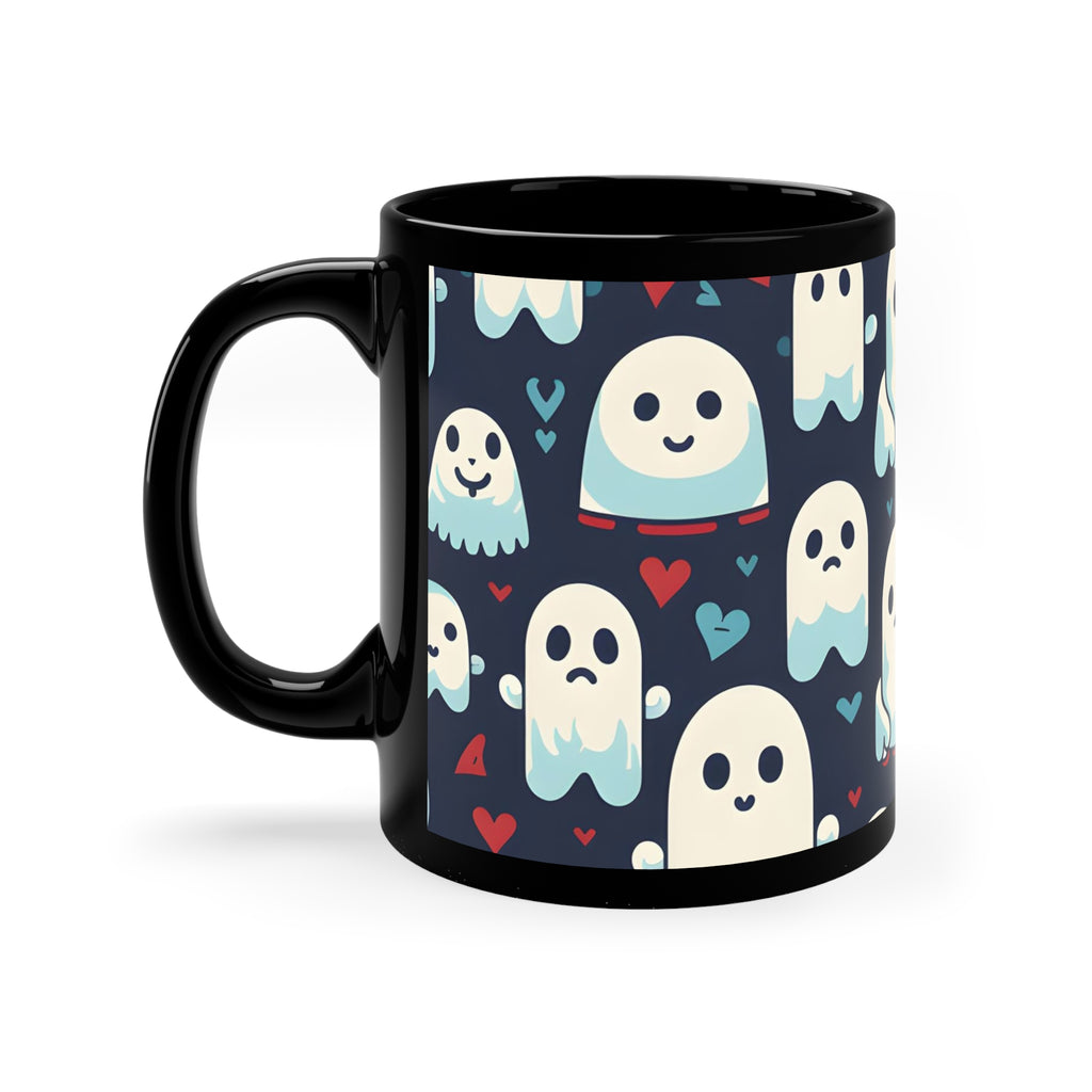 Black Coffee Mug - Skelephants and Ghostly Ghouls for Halloween, view 2