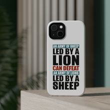 DistinctInk ToughCase for Apple iPhone, Compatible with MagSafe Charging - Sheep Led By Lion Defeat Lions Led By Sheep