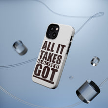 DistinctInk ToughCase for Apple iPhone, Compatible with MagSafe Charging - All It Takes Is All You've Got Baseball