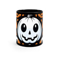 Black Coffee Mug - Ghost Skeleton Cartoon Pumpkin for Halloween