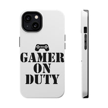 DistinctInk ToughCase for Apple iPhone, Compatible with MagSafe Charging - Gamer on Duty Video Games