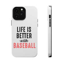 DistinctInk ToughCase for Apple iPhone, Compatible with MagSafe Charging - Life is Better with Baseball