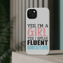 DistinctInk ToughCase for Apple iPhone, Compatible with MagSafe Charging - Yes I'm a Girl Yes I Speak Fluent Wrestling