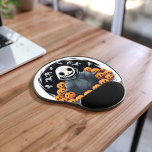 DistinctInk Mouse Pad with Wrist Rest  with Skeleton Ghost and Pumpkin Design for Halloween