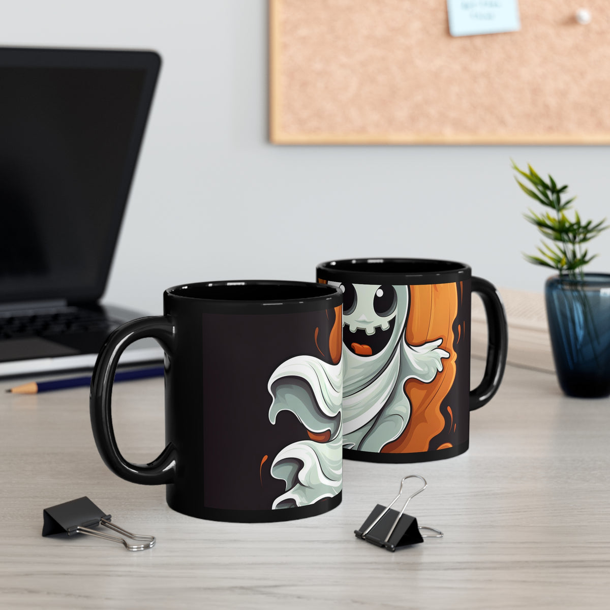 Black Coffee Mug - Silly Specter Sprites for Halloween, view 5