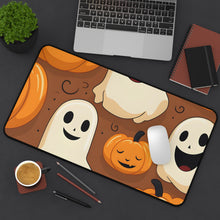 DistinctInk Desk Mat with "Boo-ttifull Skeleton Cartoon Pattern Pumpkin" Design for Halloween