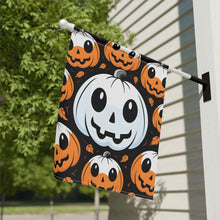 DistinctInk Garden & House Banner / Flag with Ghost Skeleton Cartoon Pumpkin Design for Halloween