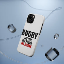 DistinctInk ToughCase for Apple iPhone, Compatible with MagSafe Charging - Rugby The Few The Proud the Insane