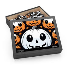 DistinctInk Jigsaw Puzzle with Ghost Skeleton Cartoon Pumpkin Design for Halloween