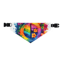 DistinctInk Adjustable Pet Banana Collar with The Road to Fulfillment Design for LGBTQ+ Pride