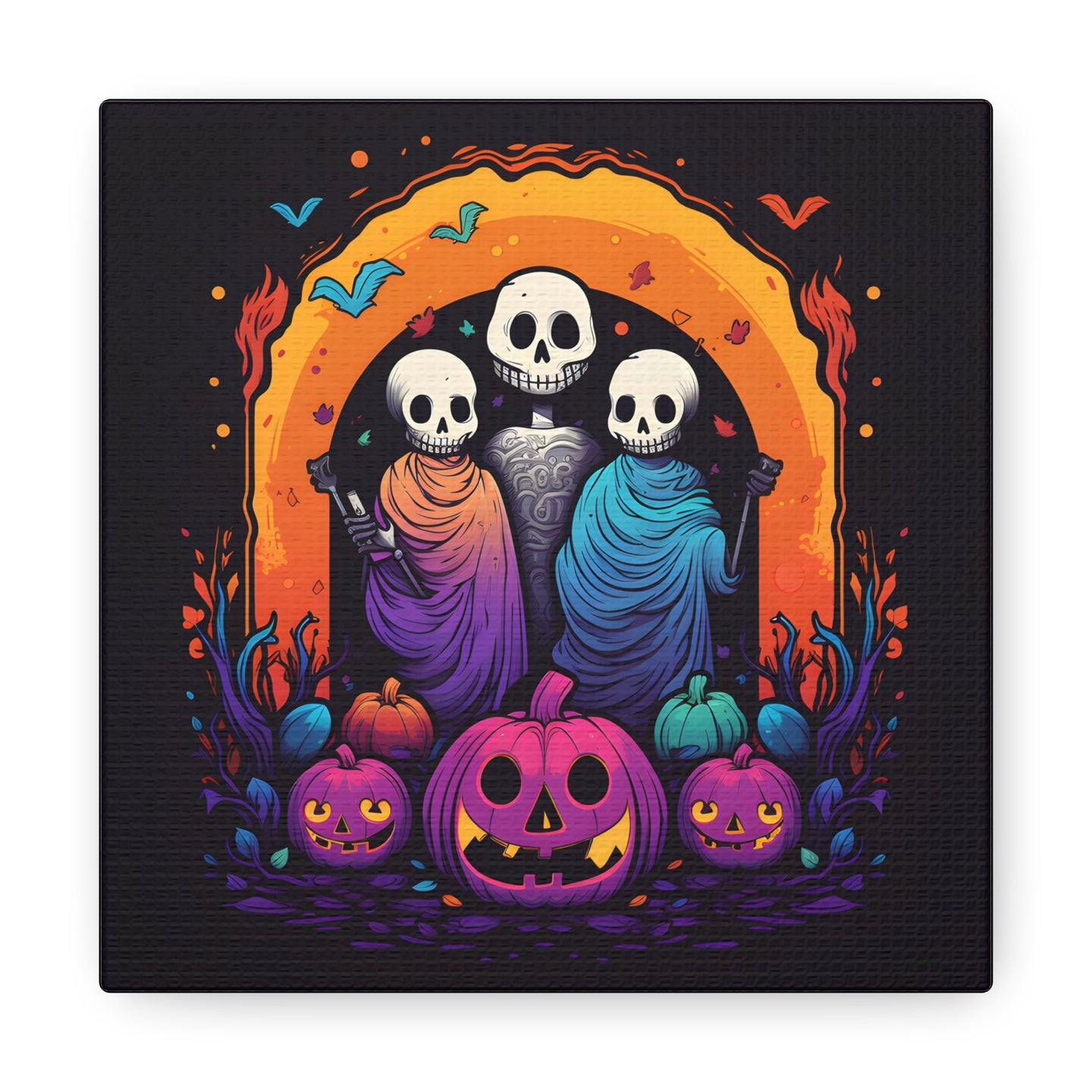 DistinctInk Canvas Wall Art with The Paths We Choose for Halloween LGBTQ+ Pride