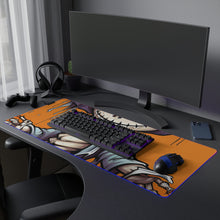 DistinctInk LED Gaming Mouse Pad with Haunted Jack-O'-Skeleton Design for Halloween