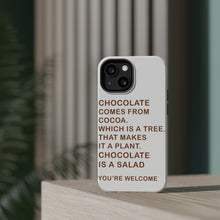 DistinctInk ToughCase for Apple iPhone, Compatible with MagSafe Charging - Chocolate Comes From Cocoa Is A Salad
