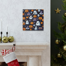 DistinctInk Canvas Wall Art with Spooky Bat-o-lanterns for Halloween