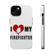 DistinctInk ToughCase for Apple iPhone, Compatible with MagSafe Charging - I Heart My Firefighter
