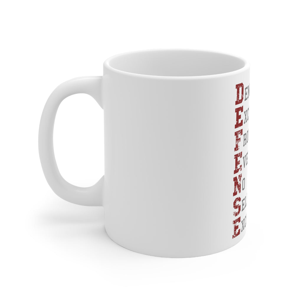 Glossy White Coffee / Tea Mug - DEFENSE Demanding Excellence, view 2